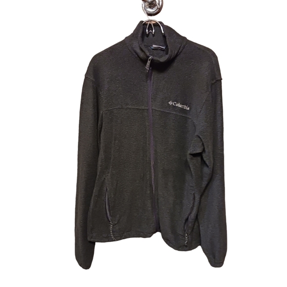 Columbia Gray Full Zip Lightweight Jacket Fleece Men's Medium - Picture 1 of 5